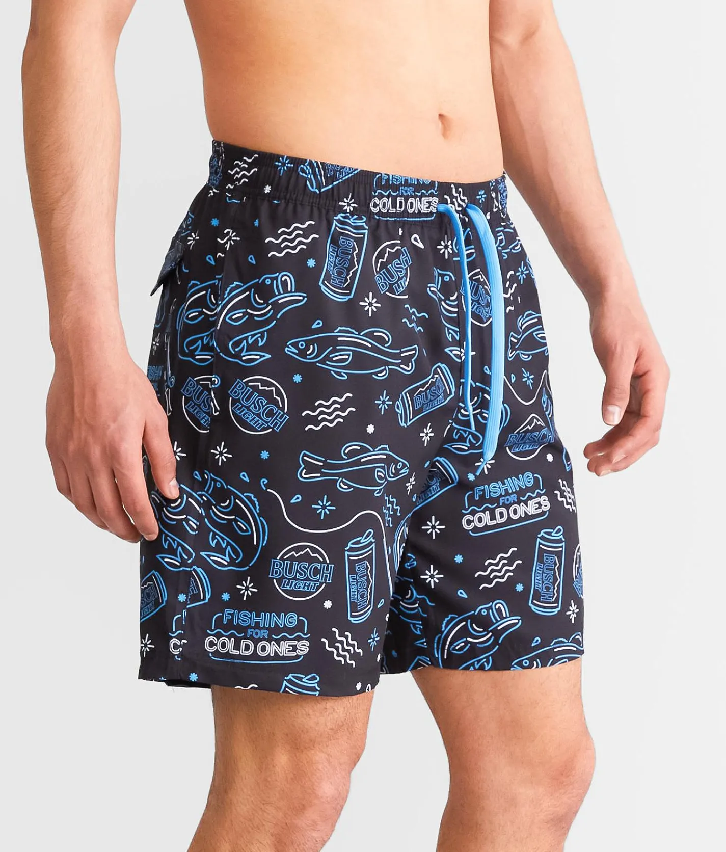 Tipsy Elves Busch Light® Stretch Swim Trunks Black Outlet