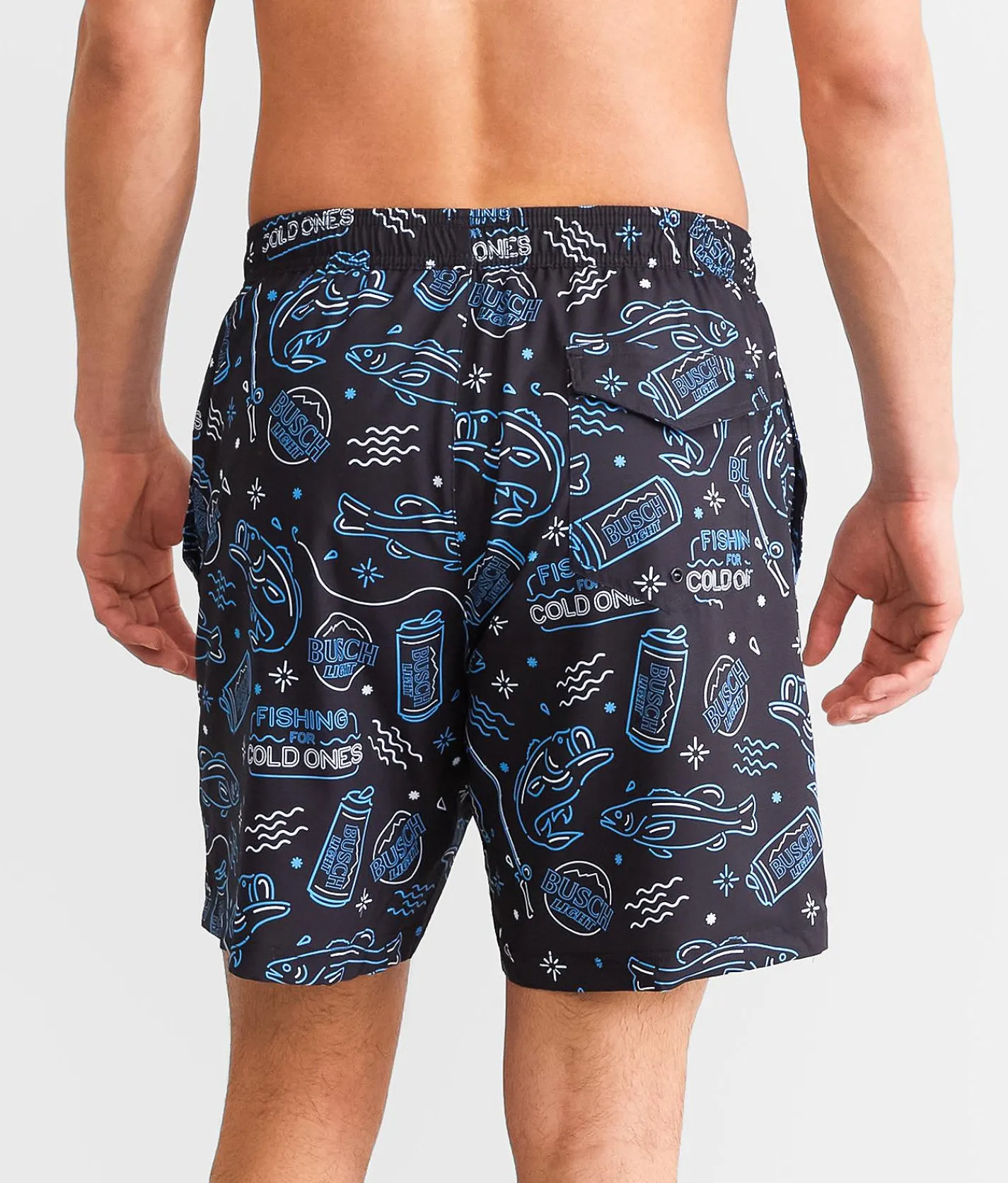Tipsy Elves Busch Light® Stretch Swim Trunks Black Outlet