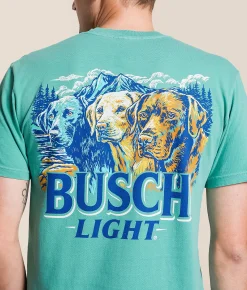 JEDCo Busch Light Three Lab Lake T-Shirt Seafoam Outlet