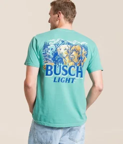 JEDCo Busch Light Three Lab Lake T-Shirt Seafoam Outlet