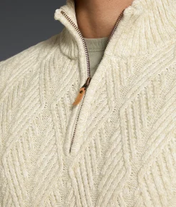 Tops | Outpost Makers Cable Knit Quarter Zip Sweater Cream Combo