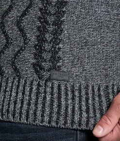 Outpost Makers Cable Knit Shawl Sweater Charcoal Heather New