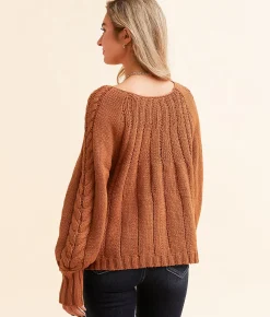 Double Zero Cable Knit Sweater Cream Outlet