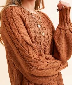 Double Zero Cable Knit Sweater Cream Outlet
