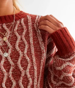 BKE Cable Knit Sweater Dark Slate Outlet