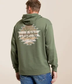 Tops | Ariat Cactus Rider Hooded Sweatshirt Surplus Green