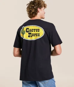 Hooey Cactus Ropes T-Shirt Black New
