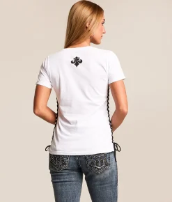 Tops | Affliction Caldwell Creek T-Shirt White Reactive