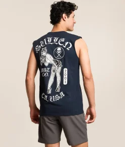 Tops | Sullen Cali Girl Tank Top Navy