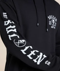 Sullen Cali Pin-Up Hooded Sweatshirt Jet Black New