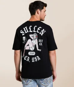 Tops|Graphic T-Shirts | Sullen Cali Pin-Up T-Shirt Jet Black