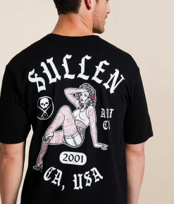 Tops|Graphic T-Shirts | Sullen Cali Pin-Up T-Shirt Jet Black