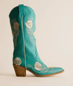 Mi.iM Cali Western Floral Boot Turquoise Outlet