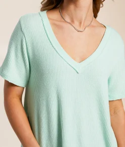 White Crow Callie Ribbed Top Mint Clearance