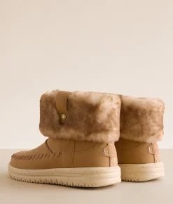 Shoes | HEYDUDE™ Camden Cuff Classic Cozy Boot Cognac