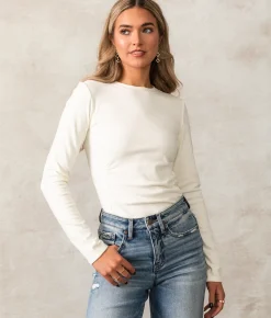 Buckle Black Camden Ruched Pullover Cannoli Cream Sale