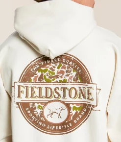 Fieldstone Camo Badge Hooded Sweatshirt Ivory Clearance