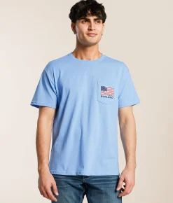 Graphic T-Shirts | BURLEBO Camo Beach Cruiser T-Shirt Periwinkle Blue