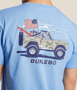 Graphic T-Shirts | BURLEBO Camo Beach Cruiser T-Shirt Periwinkle Blue