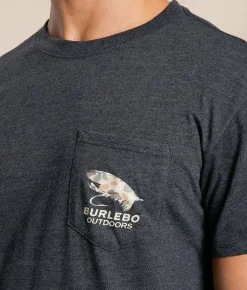 BURLEBO Camo Big Fly T-Shirt Heather Black Hot