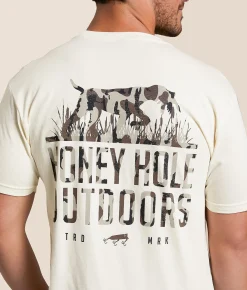 Tops|Graphic T-Shirts | Honey Hole® Camo Dog T-Shirt Natural