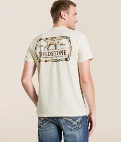 Fieldstone Camo Dog T-Shirt Ivory Discount