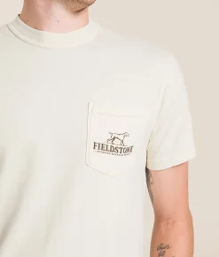 Fieldstone Camo Dog T-Shirt Ivory Discount