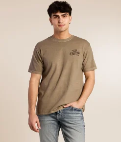 Tops|Graphic T-Shirts | Tail Chasers Club Camo Dog T-Shirt Aluminium Pigment Dye