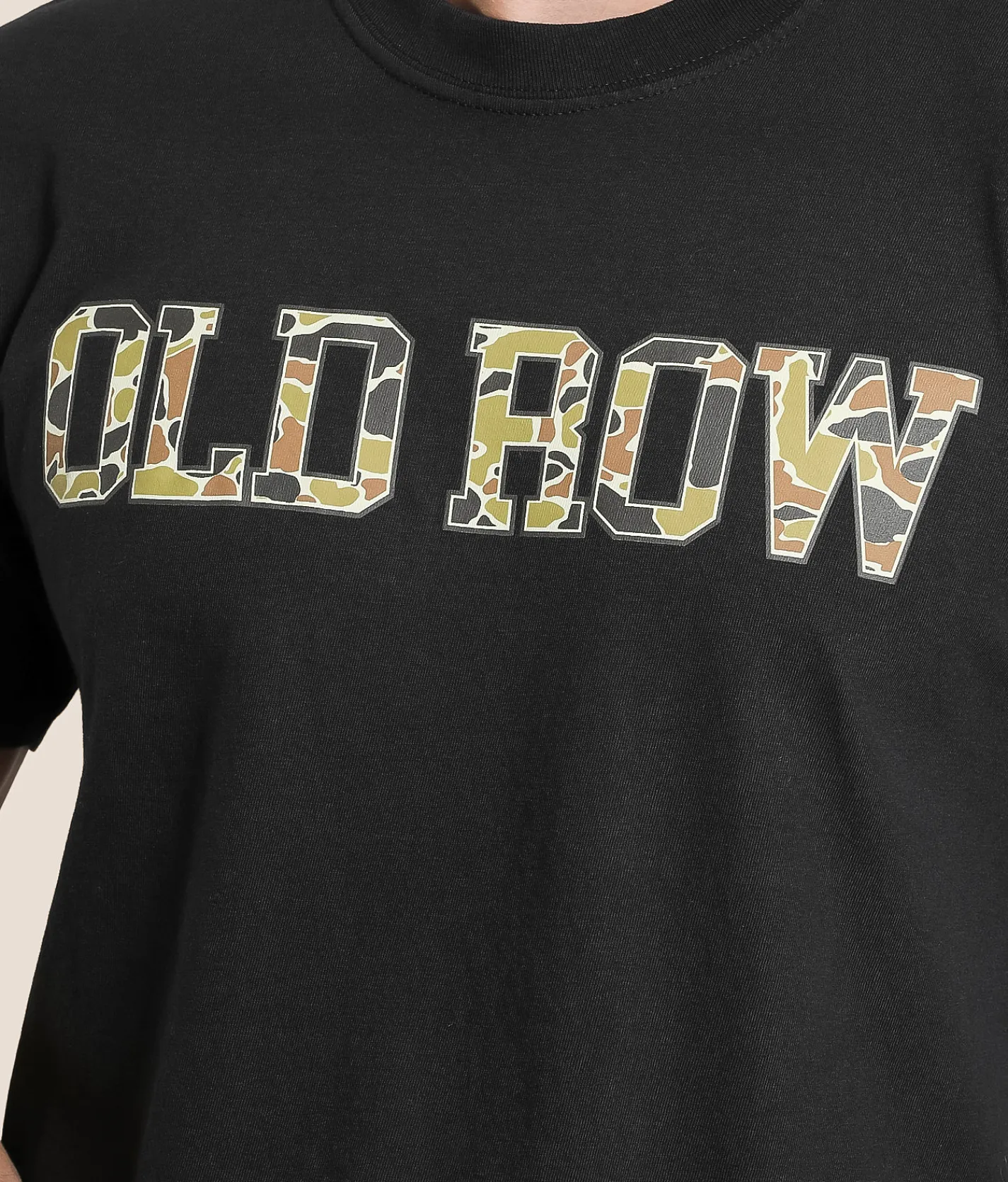 Old Row Camo Logo T-Shirt Black New