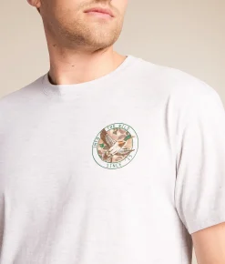 Tops|Graphic T-Shirts | BURLEBO Camo Mallard Duck T-Shirt Heather Ash Grey