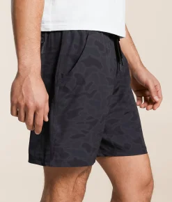 BURLEBO Camo Performance Athletic Short Black Camo Clearance