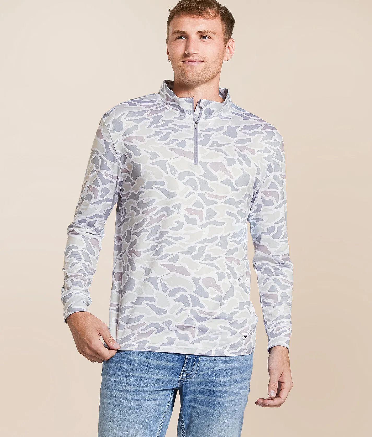 BURLEBO Camo Performance Pullover White Camo Clearance