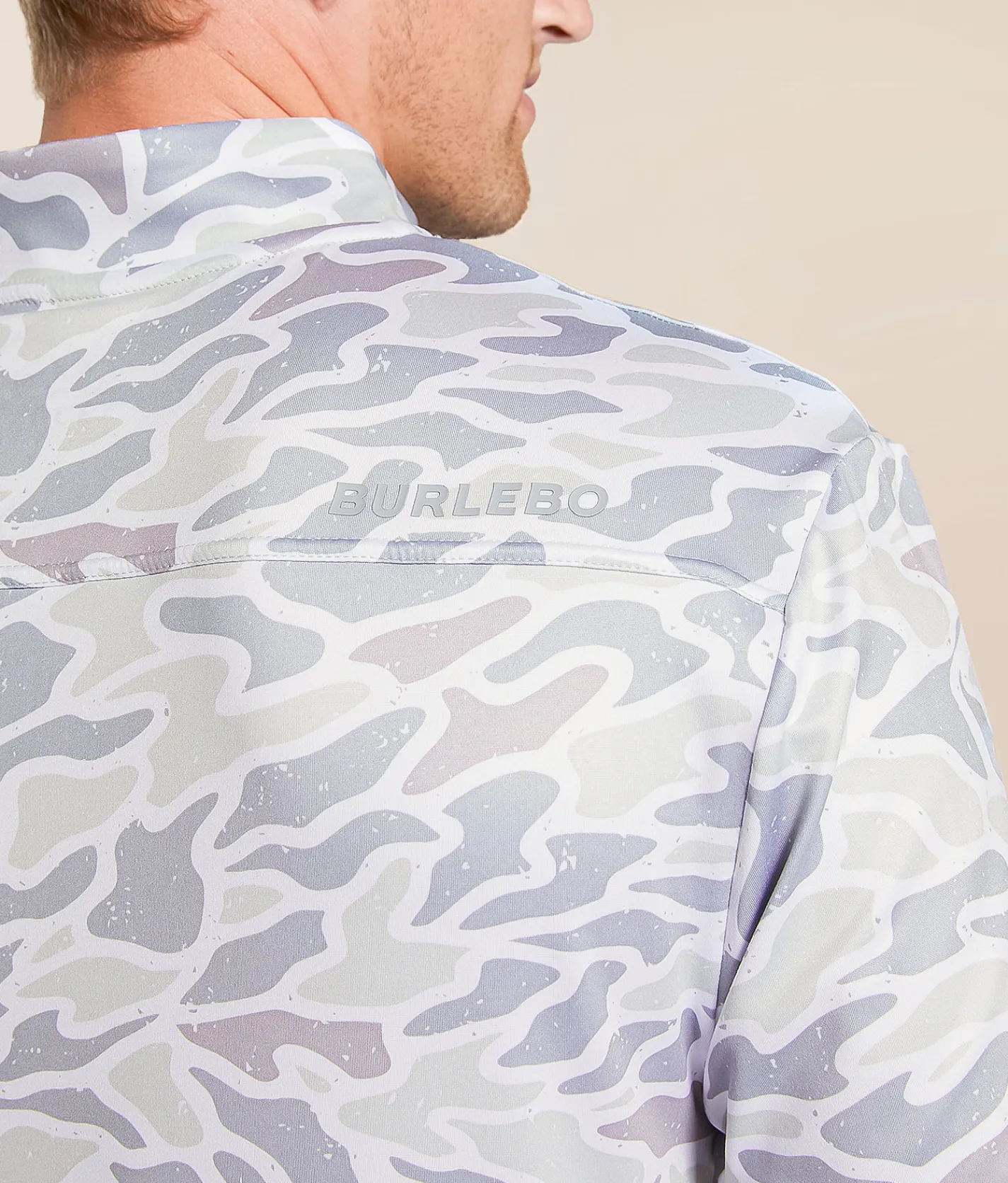BURLEBO Camo Performance Pullover White Camo Clearance