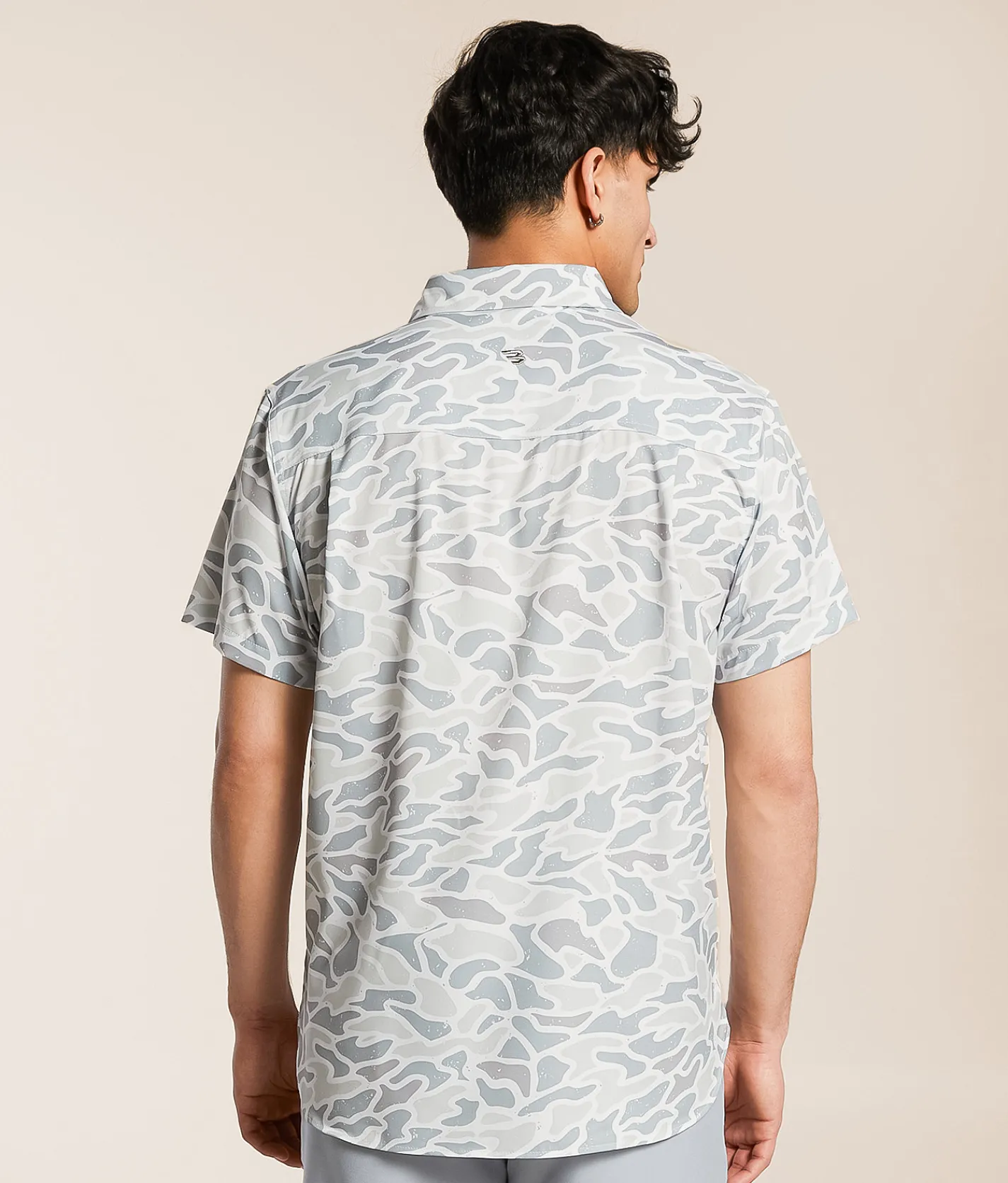 Tops | BURLEBO Camo Performance Stretch Shirt White