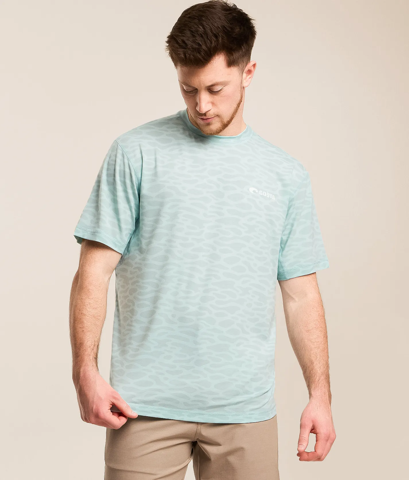 Costa® Camo Performance T-Shirt Water Print Artic Blue New