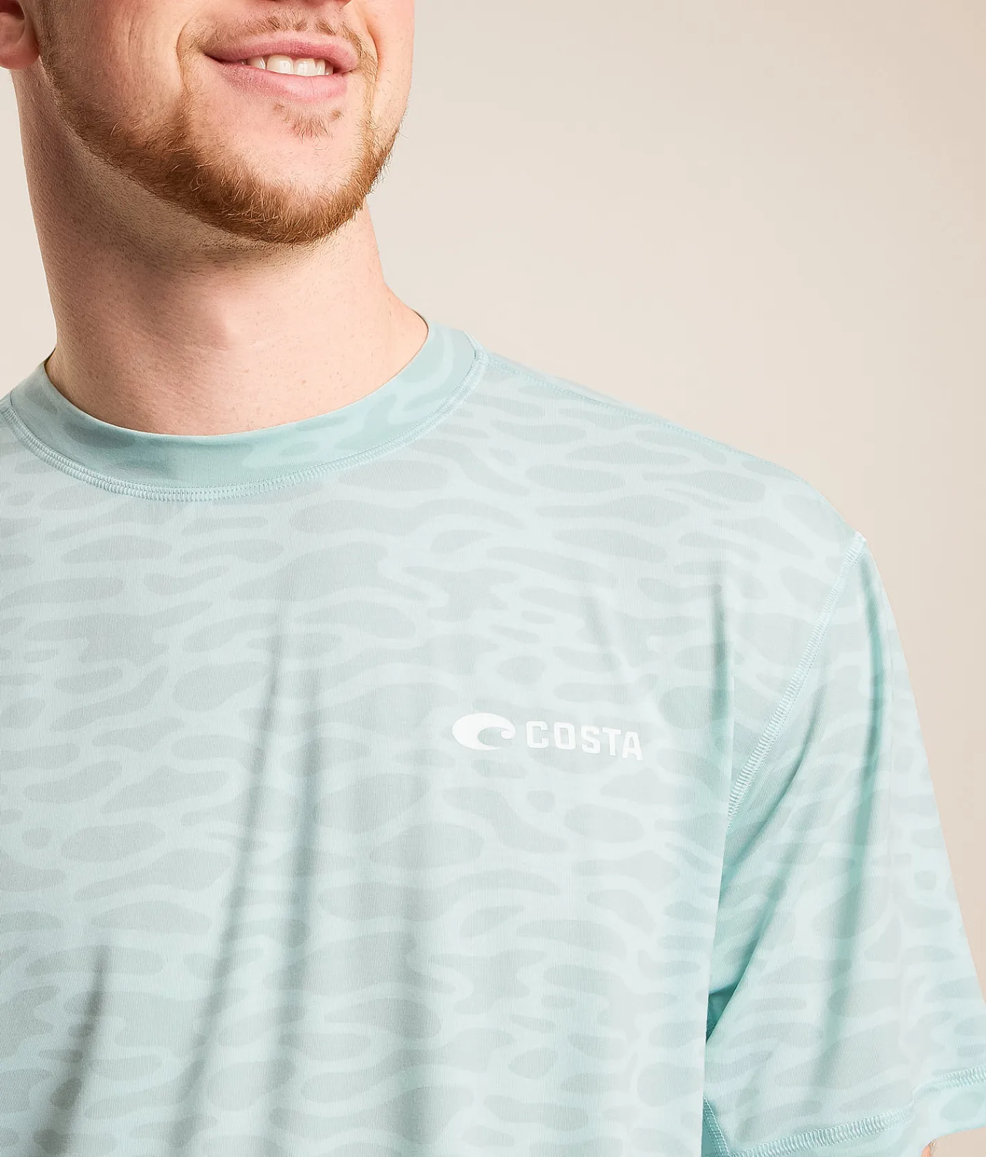 Costa® Camo Performance T-Shirt Water Print Artic Blue New