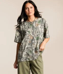 Gilded Intent Print Oversized T-Shirt Camo Online