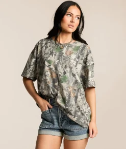 Gilded Intent Print Oversized T-Shirt Camo Online