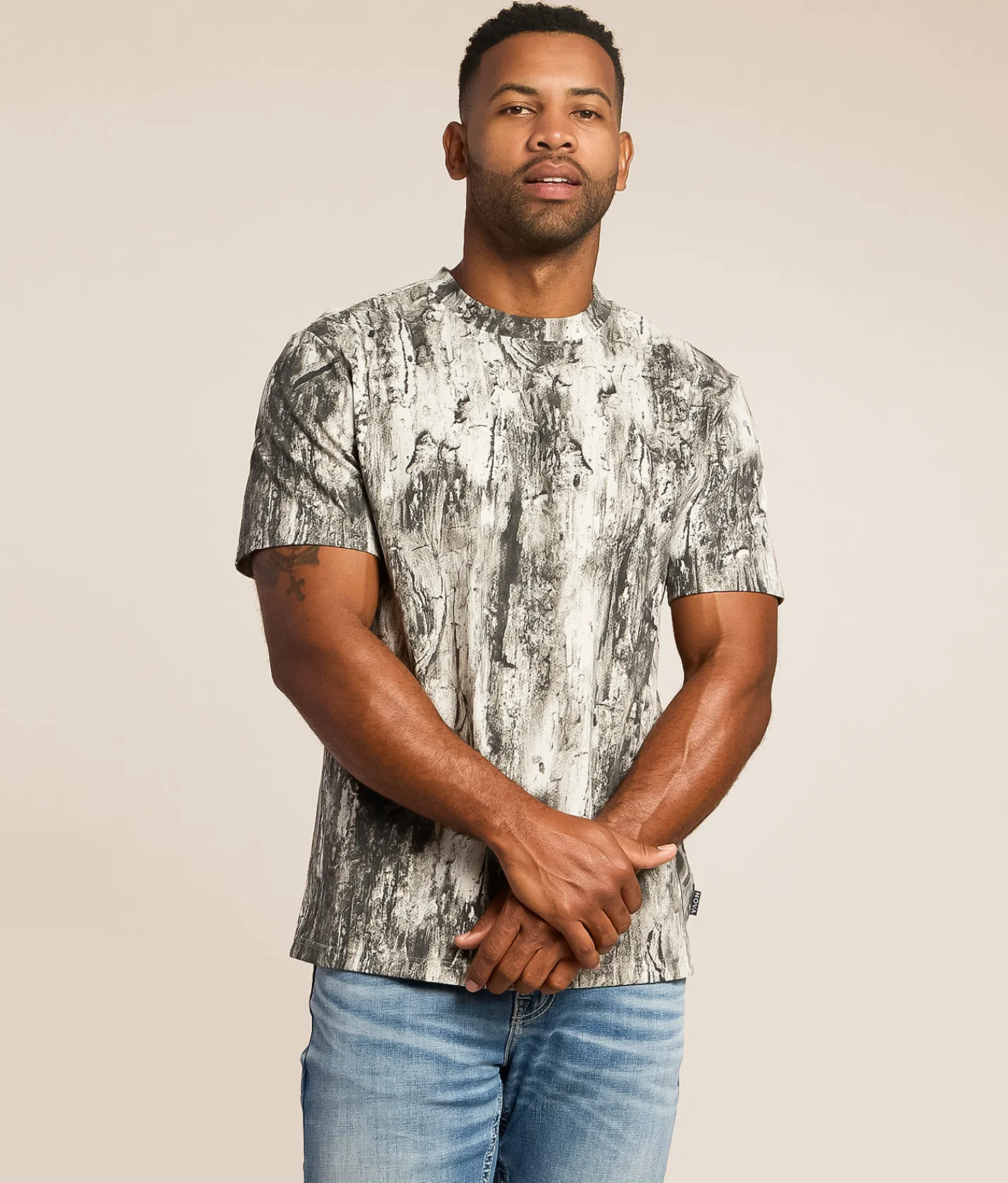 Nova Industries Camo Print T-Shirt Black Camo Clearance