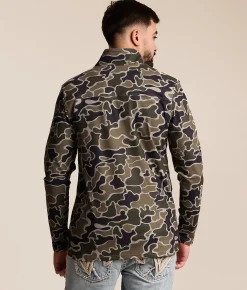 Tops | Funk Lagoon Quarter Zip Pullover Camo