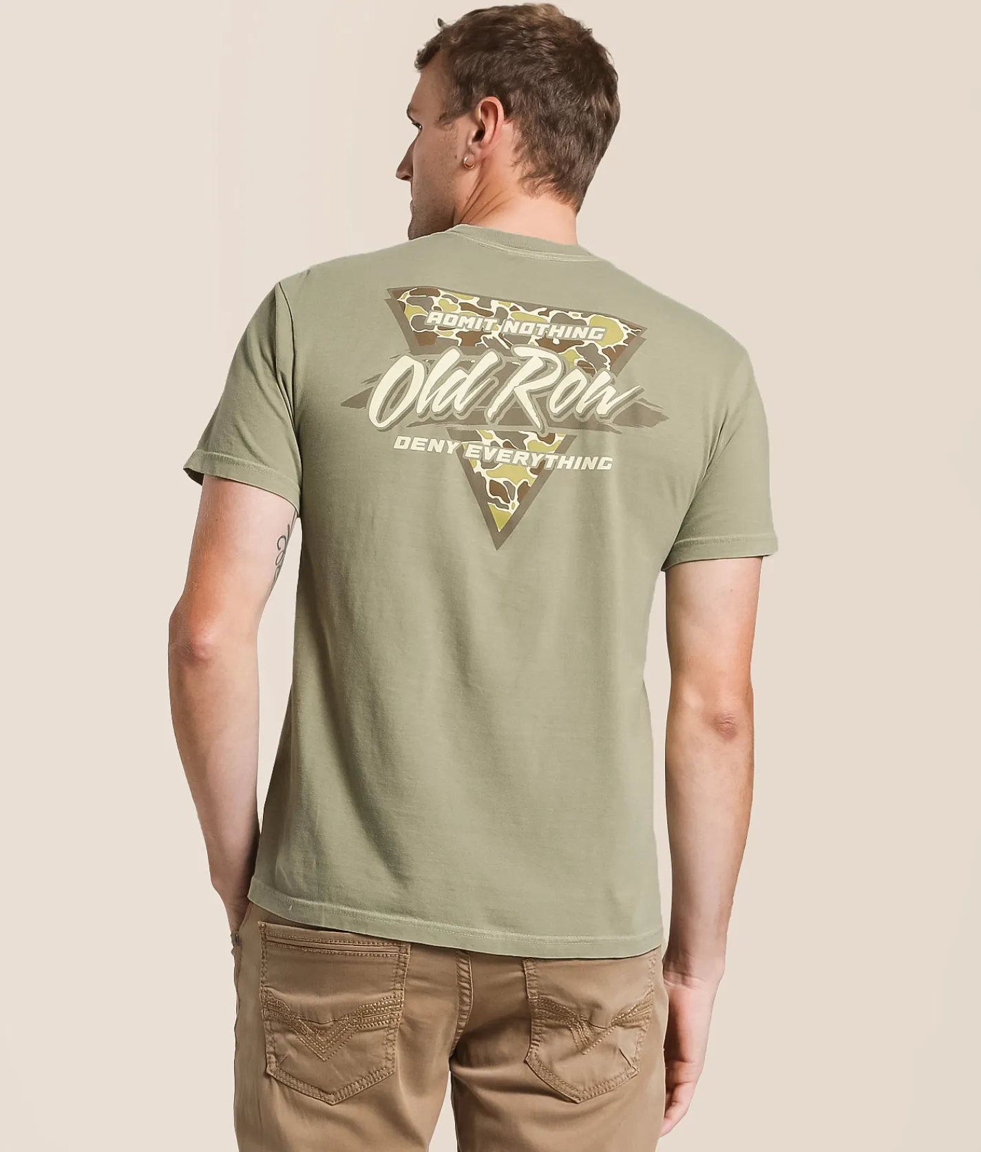 Tops|Graphic T-Shirts | Old Row Camo Retro Triangle 2.0 T-Shirt Khaki