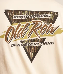 Old Row Camo Retro Triangle T-Shirt Ivory New