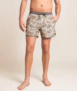 BURLEBO Camo Stretch Swim Trunks Jumbo Deer Camo Outlet