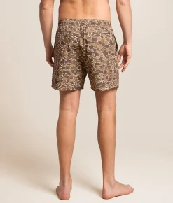 Bottoms|Swimwear | Old Row Stretch Swim Trunks Camo