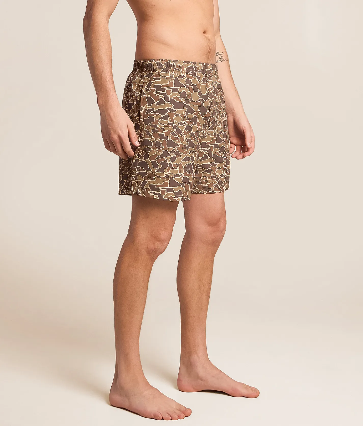 Bottoms|Swimwear | Old Row Stretch Swim Trunks Camo