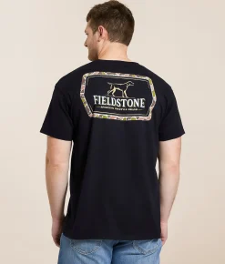 Fieldstone Camo T-Shirt Black Discount