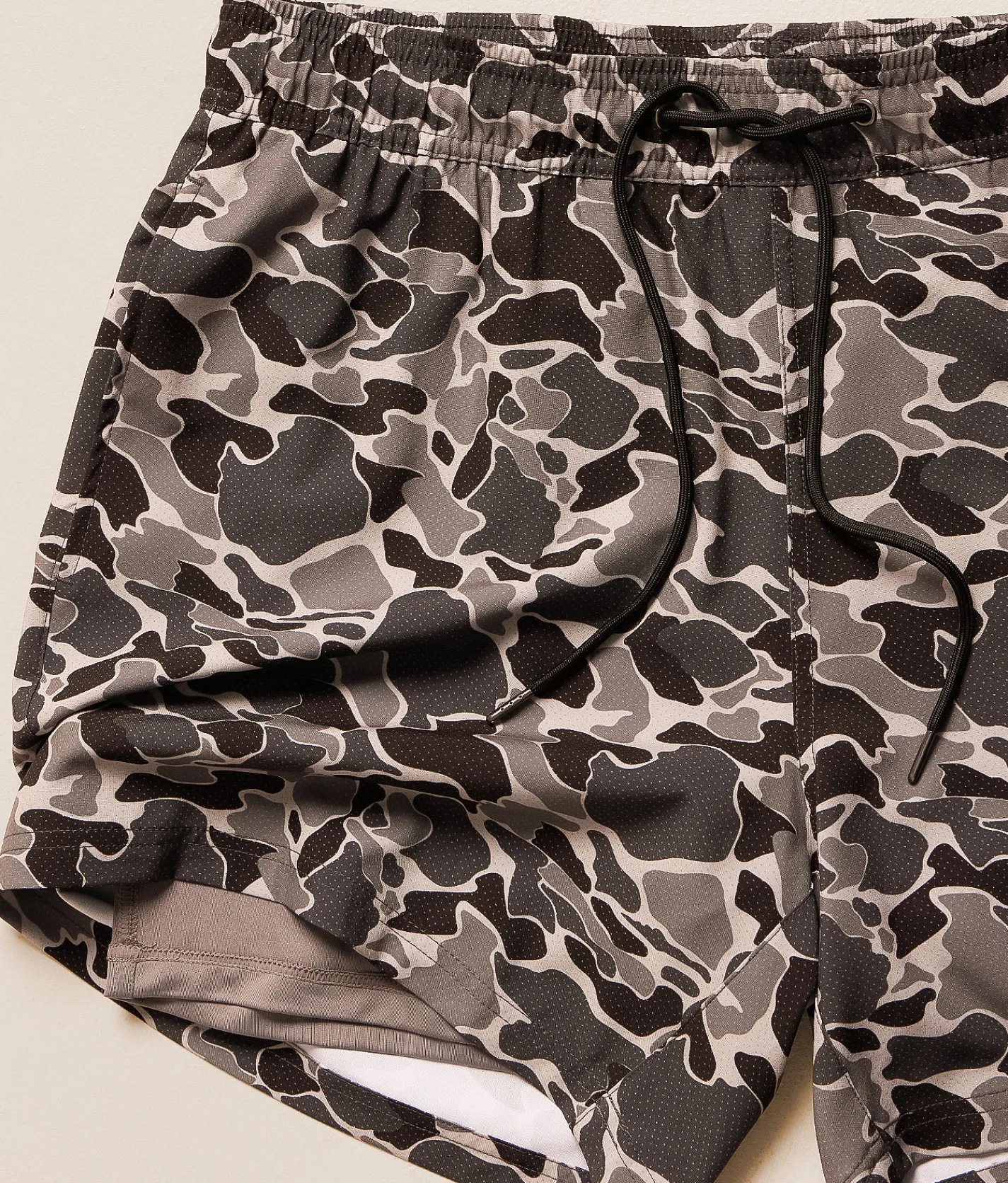 Bottoms|Swimwear | Hooey x Rock & Roll Denim Camo Volley Swim Trunks Dark Grey