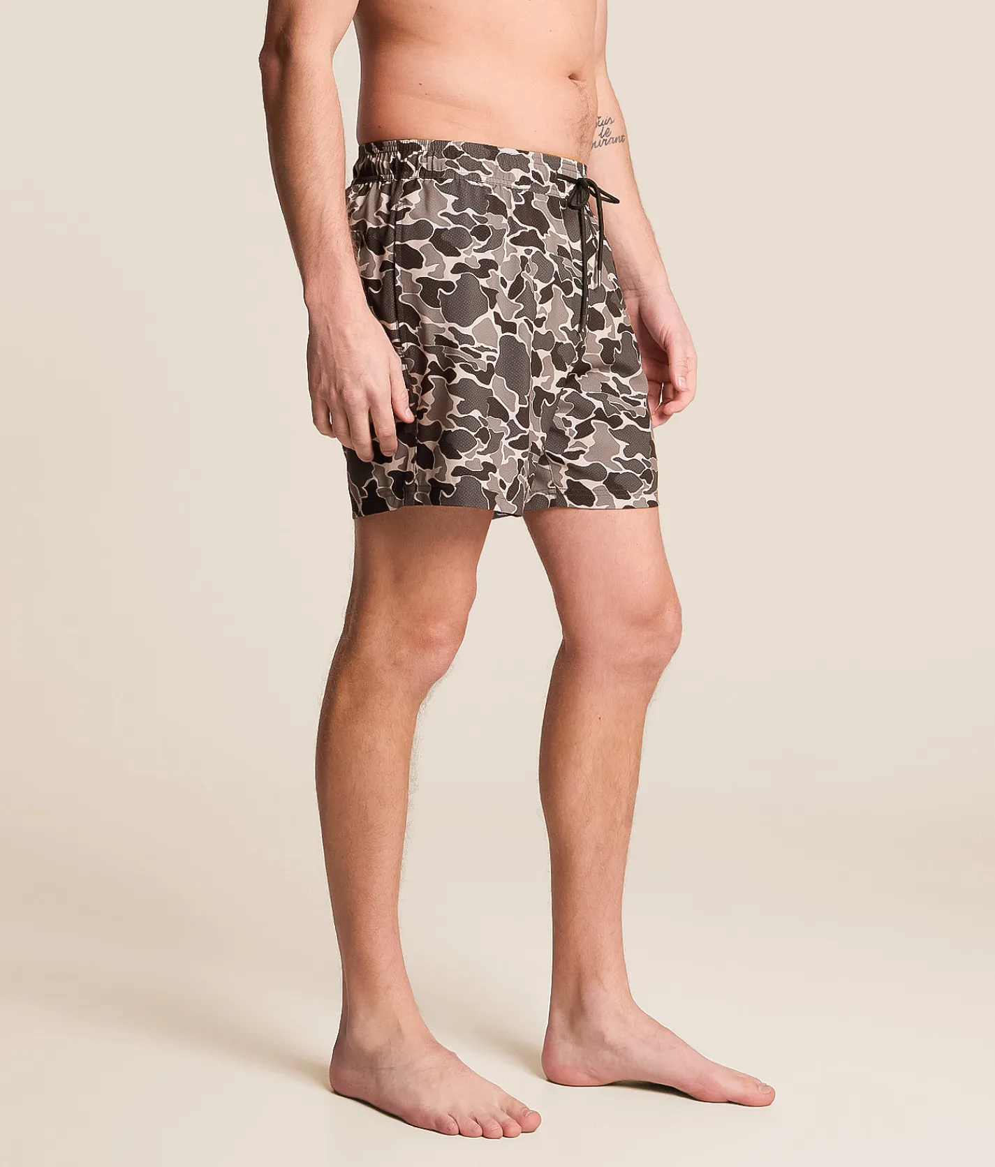 Bottoms|Swimwear | Hooey x Rock & Roll Denim Camo Volley Swim Trunks Dark Grey