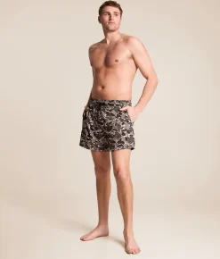 Bottoms|Swimwear | Hooey x Rock & Roll Denim Camo Volley Swim Trunks Dark Grey