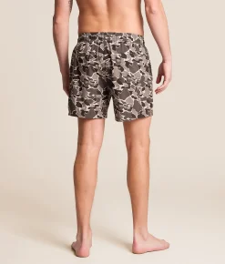 Bottoms|Swimwear | Hooey x Rock & Roll Denim Camo Volley Swim Trunks Dark Grey